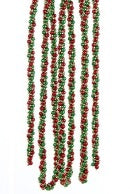 9' Red, Green And Gold Twisted Garland