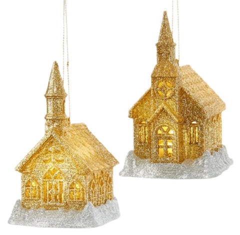 Assorted LED Church Ornament, INDIVIDUALLY SOLD