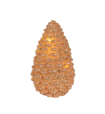 Large Gold LED Pinecone Figurine