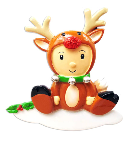 Baby's 1st Christmas Reindeer Ornament: Gender Neutral