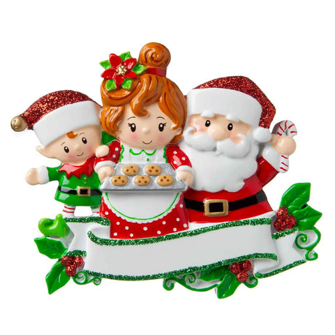 Mr. And Mrs. Claus Family Of 3 Ornament