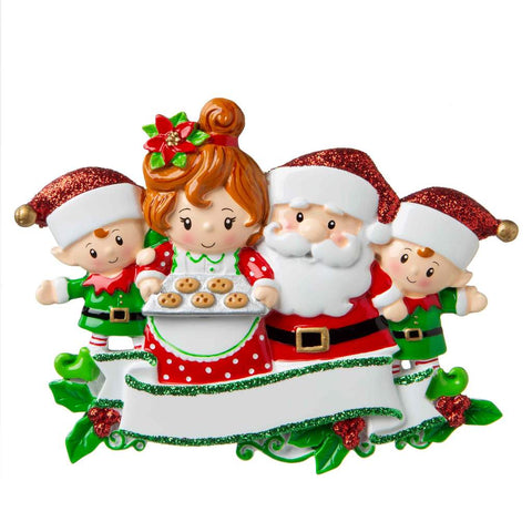 Mr. And Mrs. Claus Family Of 4 Ornament
