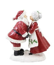 Mr. And Mrs. Claus Kissing Figurine