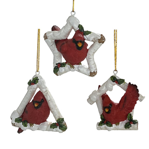Assorted Cardinal In Shape Ornament, INDIVIDUALLY SOLD