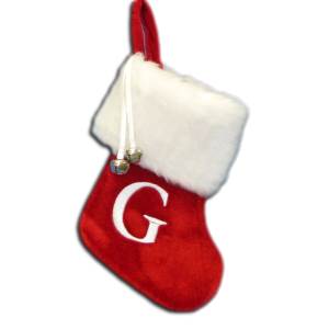 Assorted 7" Mini Monogrammed Stocking, INDIVIDUALLY SOLD