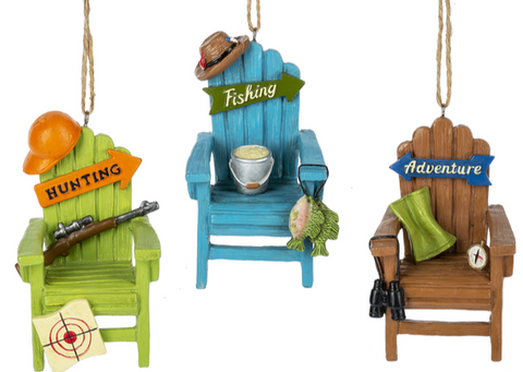 Assorted Adirondack Chair Ornament, INDIVIDUALLY SOLD