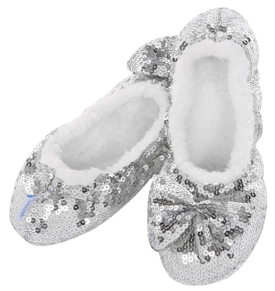 Classic Silver Sequin Slippers  LADIES SIZES