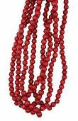 9' Red Wood Beaded Garland