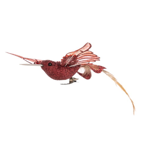 Red Clip On Bird Ornament