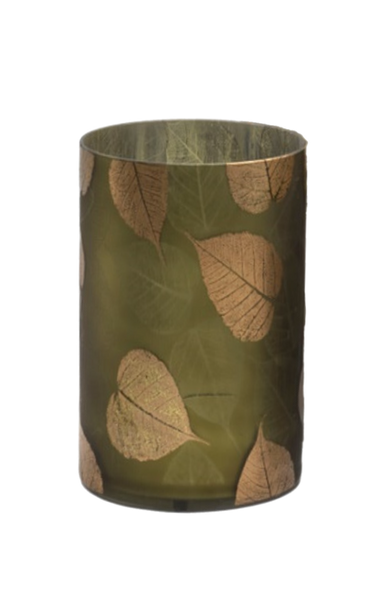Green Aspen Leaf Votive Candle Holder
