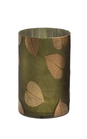 Green Aspen Leaf Tealight Candle Holder