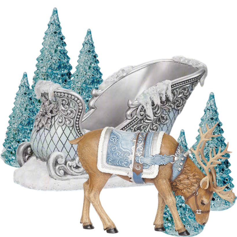Blue Christmas Figurines &amp; Tabletop Decor
