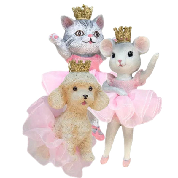 Assorted Animal Ballerina Ornament, INDIVIDUALLY SOLD