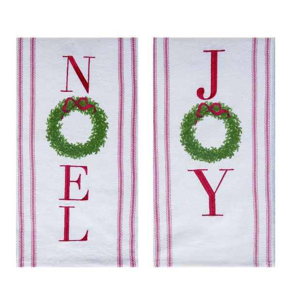 Assorted Christmas Embroidery Tea Towel, INDIVIDUALLY SOLD