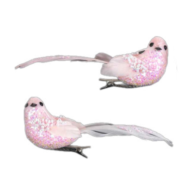 Assorted Pink Clip On Bird Ornament, INDIVIDUALLY SOLD