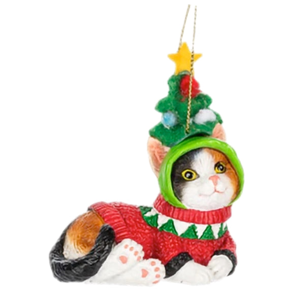 Assorted Holiday Dressed Cat Ornament, INDIVIDUALLY SOLD