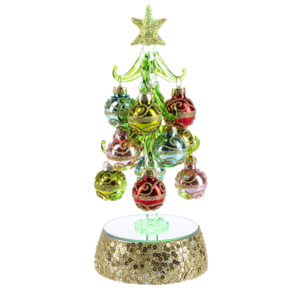 Assorted Gold Base Tree With Balls Figurine, INDIVIDUALLY SOLD