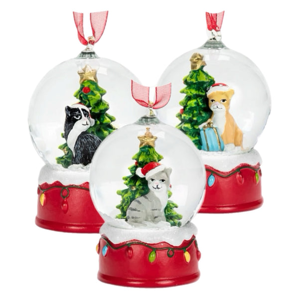 Assorted Mini Cat Snowglobe Ornament, INDIVIDUALLY SOLD