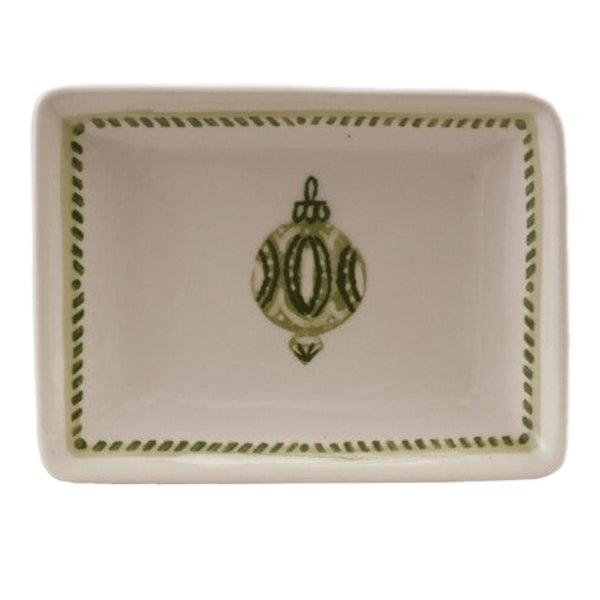 Assorted Green & White  Christmas Design Plate, INDIVIDUALLY SOLD