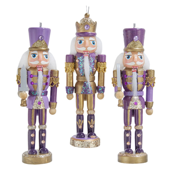 Assorted Purple & Gold Nutcracker Ornament, INDIVIDUALLY SOLD