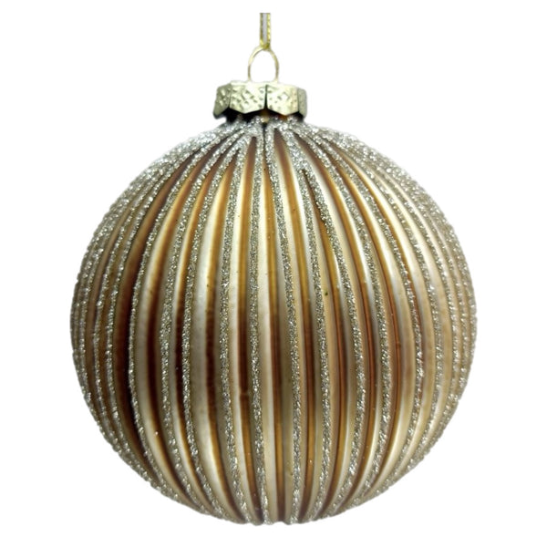 Assorted Gold Matte Ribbed Ball, INDIVIDUALLY SOLD