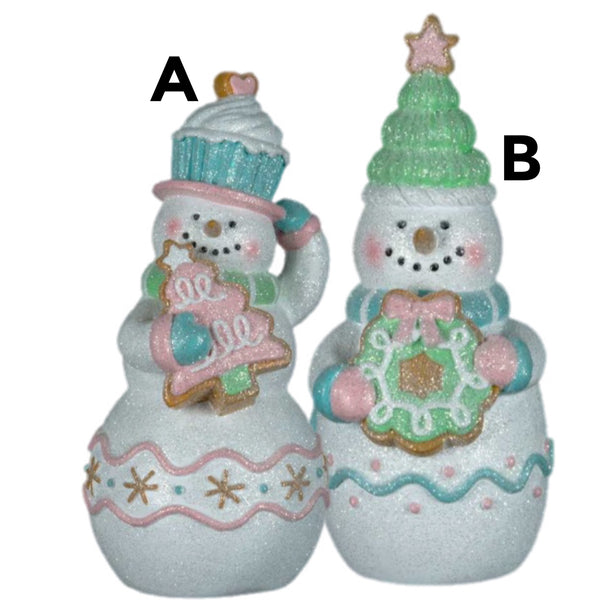 Assorted Pastel Snowman Figurine, INDIVIDUALLY SOLD