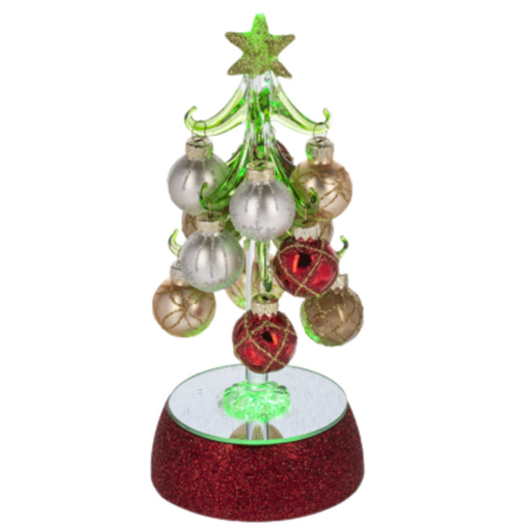 Assorted Red Base Tree With Balls Figurine, INDIVIDUALLY SOLD