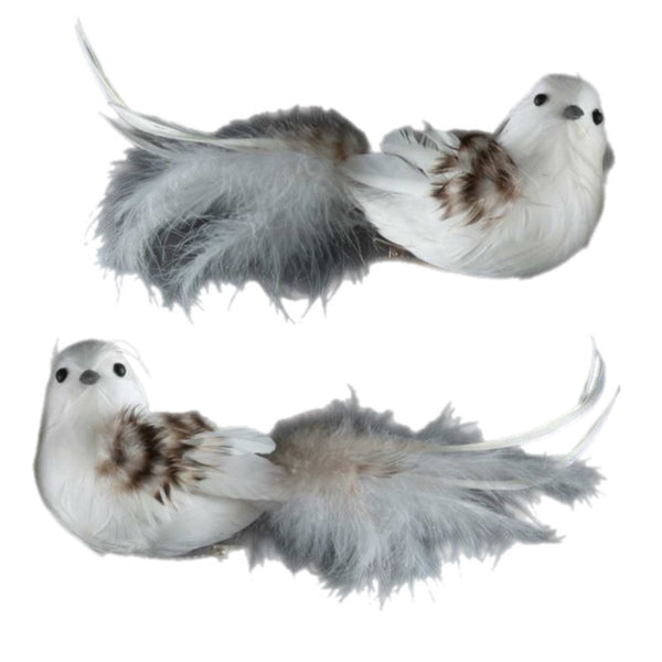 Assorted White & Brown Clip On Bird Ornament, INDIVIDUALLY SOLD