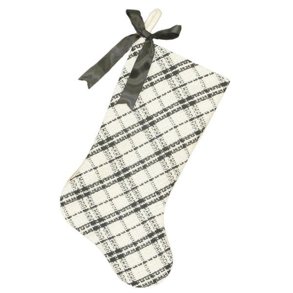 Assorted 20.5" Black & White Plaid Stocking, INDIVIDUALLY SOLD