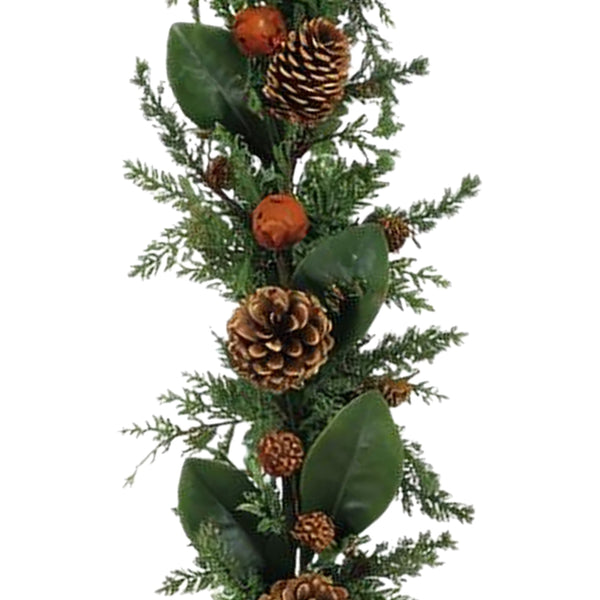 5' Cedar & Pinecones Garland