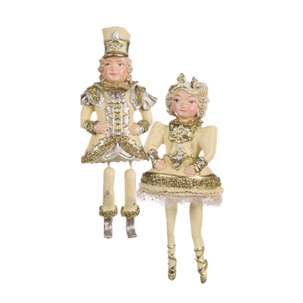 Assorted Gold & White Nutcracker Dangle Ornament, INDIVIDUALLY SOLD