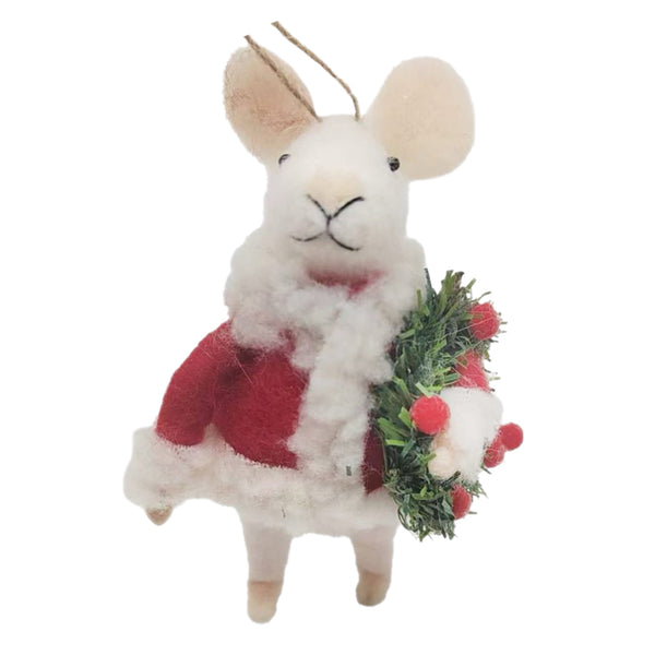 Assorted Mouse In Red Coat Ornament, INDIVIDUALLY SOLD