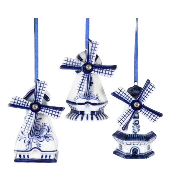 Assorted Blue & White Windmill Ornament, INDIVIDUALLY SOLD