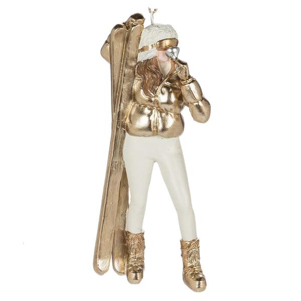 Assorted Woman Doing Winter Sport Ornament, INDIVIDUALLY SOLD