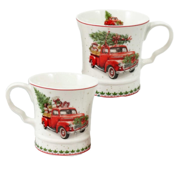 Assorted Red Truck Mug, INDIVIDUALLY SOLD