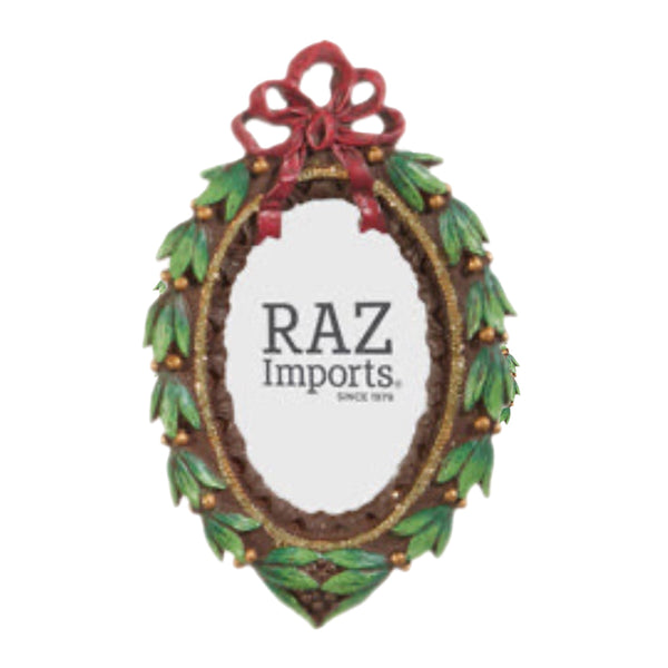 Assorted Mistletoe With Bow Frame Ornament, INDIVIDUALLY SOLD