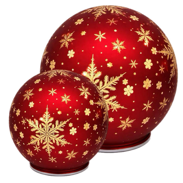 Assorted Burgundy LED Snowflake Ball, INDIVIDUALLY SOLD