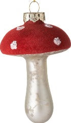 Flocked Mushroom Ornament
