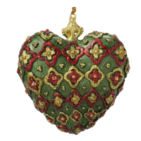 Assorted Heart With Flowers Pattern Ornament, INDIVIDUALLY SOLD