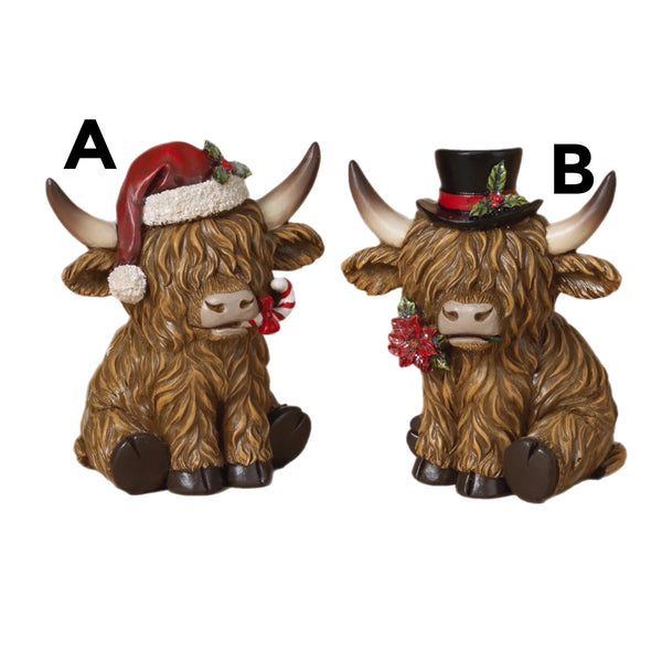 Assorted Highland Cow Figurine, INDIVIDUALLY SOLD