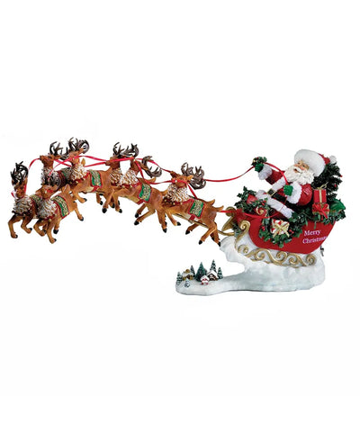 Musical Santa And Sleigh Figurine