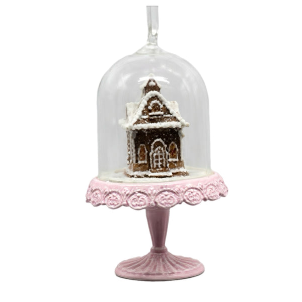 Assorted Gingerbread House In Cloche Ornament, INDIVIDUALLY SOLD