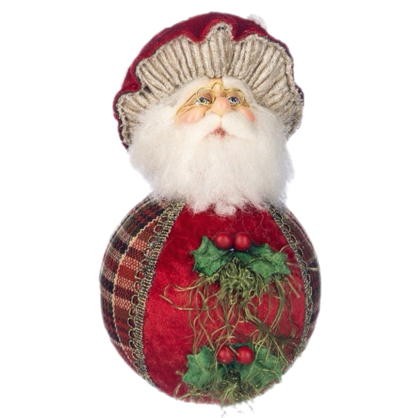 Assorted Santa In Mushroom Hat On Ball Ornament, INDIVIDUALLY SOLD