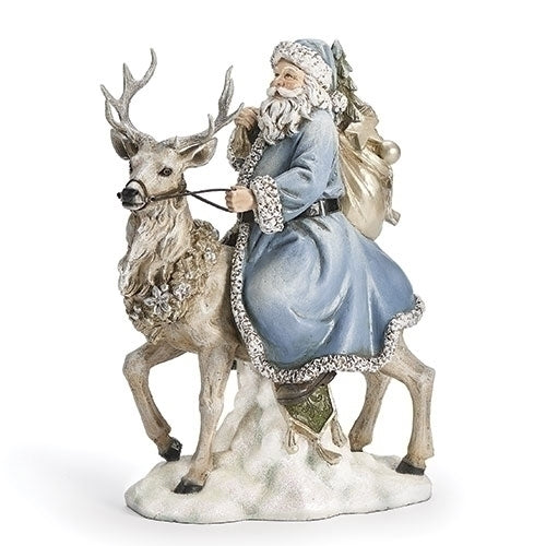 Santa Riding Deer Figurine