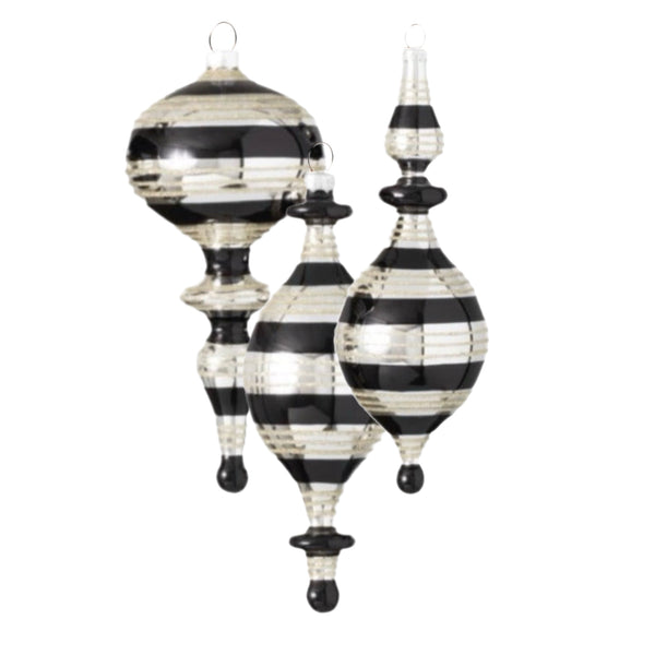 Assorted Black & White Finial Ball, INDIVIDUALLY SOLD