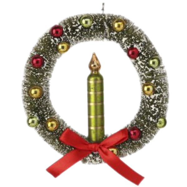Assorted Wreath With Candle Ornament, INDIVIDUALLY SOLD