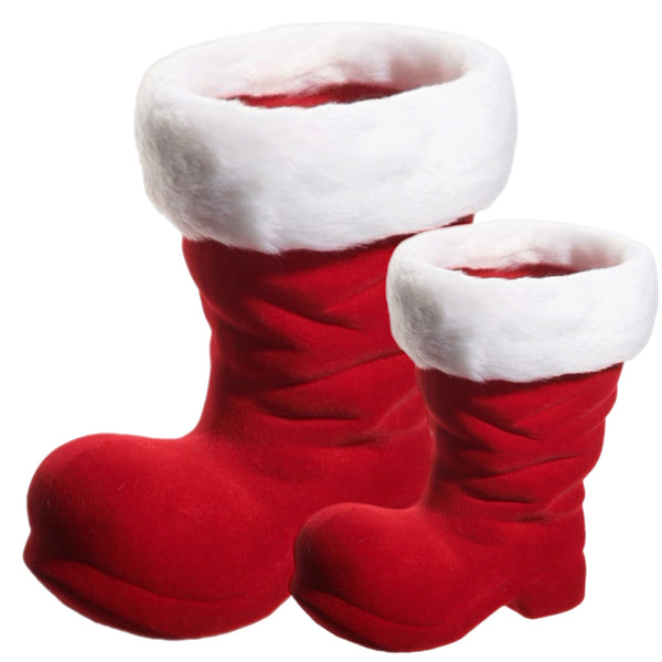 Assorted Flocked Boot Figurine, INDIVIDUALLY SOLD