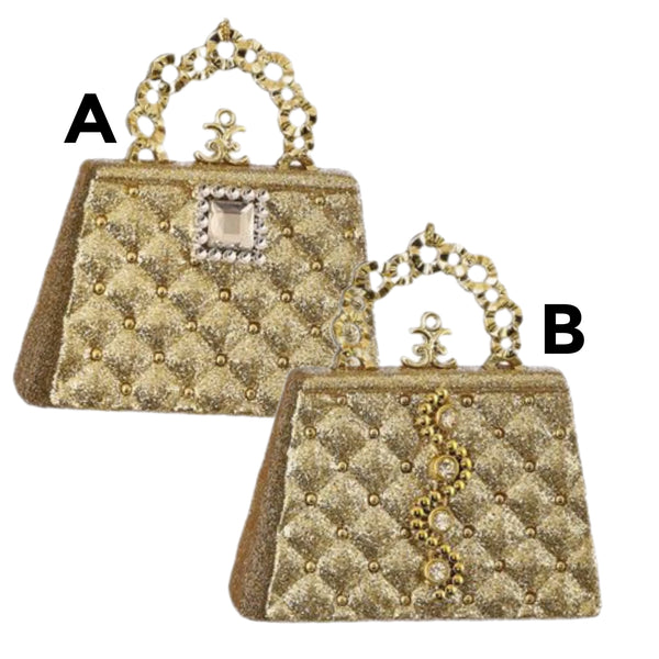 Assorted Gold Purse Ornament, INDIVIDUALLY SOLD