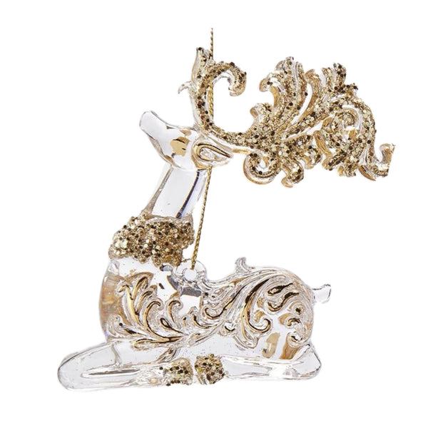 Assorted Gold Ornate Reindeer Ornament, INDIVIDUALLY SOLD