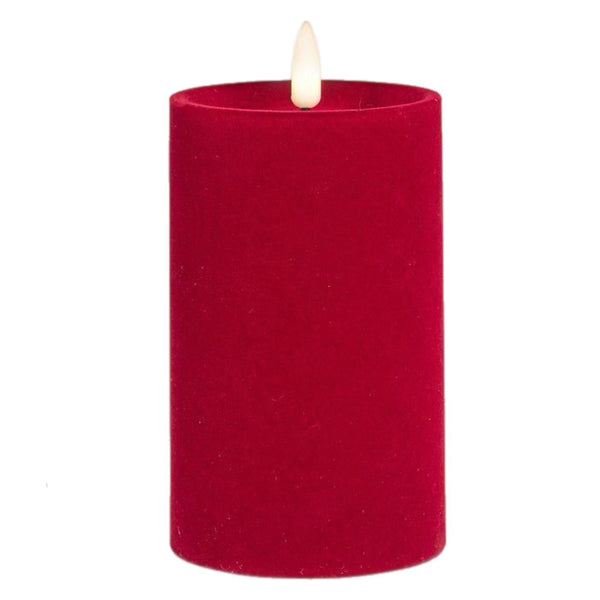 Assorted Burgundy Velvet Flameless Candle, INDIVIDUALLY SOLD